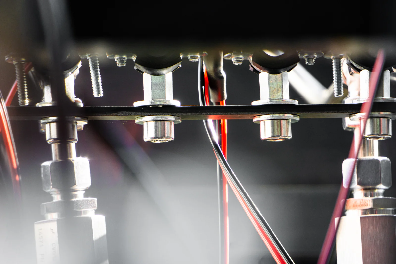 Valve and sensor wiring on the Elara ground test stand